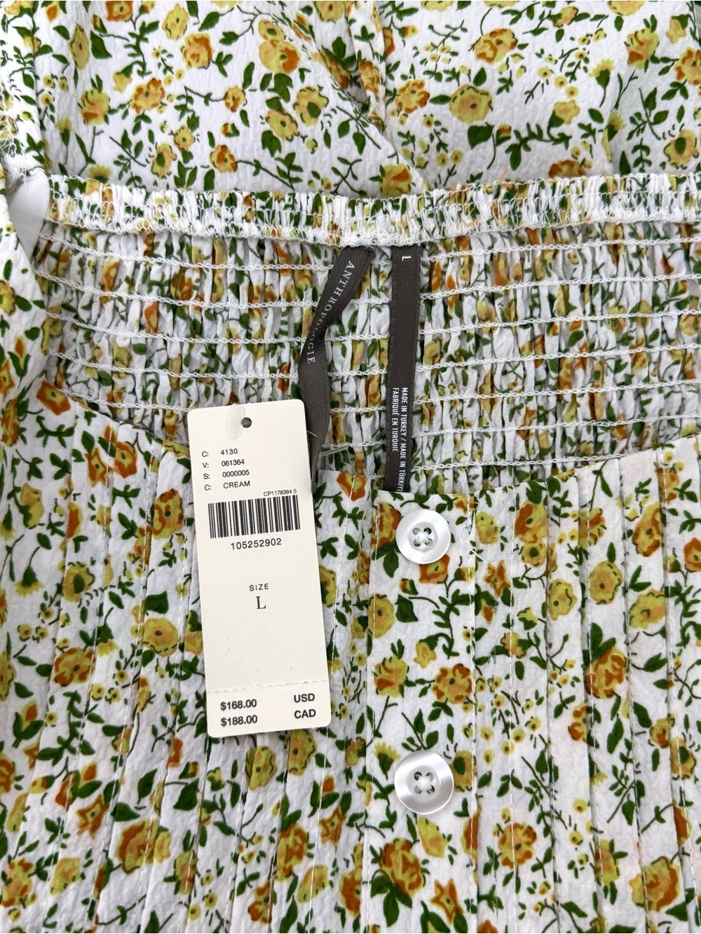 Anthropologie Coquette Cottagecore Floral Corset Mini Dress NWT L Flowy - Picture 13 of 13